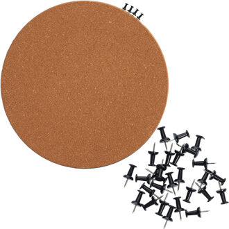 Zeller Prikbord incl. 25x punaises - rond - 30 cm - kurk