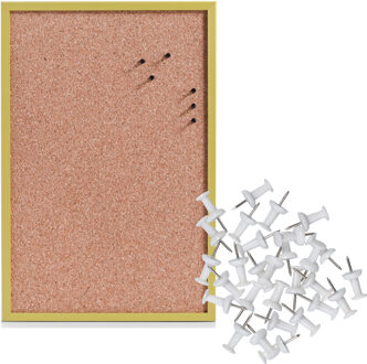Zeller Prikbord incl. 25x punaises wit - 40 x 60 cm - groen - kurk