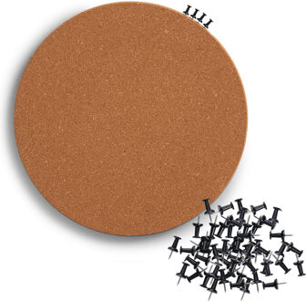 Zeller Prikbord incl. 50x punaises zwart - rond - 30 cm - kurk