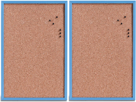 Zeller Prikbord incl. punaises - 2x - 40 x 60 cm - blauw - kurk