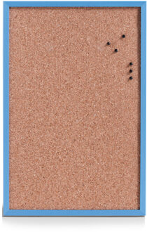Zeller Prikbord incl. punaises - 40 x 60 cm - blauw - kurk