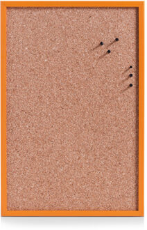 Zeller prikbord incl. punaises - 40 x 60 cm - oranje - kurk - Prikborden