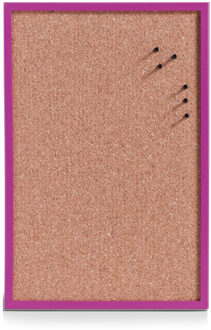 Zeller prikbord incl. punaises - 40 x 60 cm - paars - kurk - Prikborden