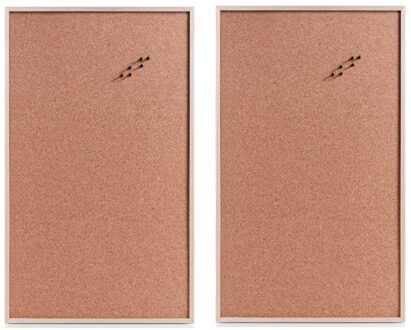 Zeller Prikbord - Set van 2x stuks - kurk - XXL formaat - 60 x 100 cm - memobord