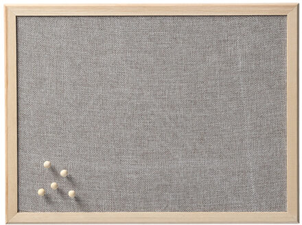 Zeller Prikbord - textiel - lichtgrijs - 40 x 60 cm - incl. punaises - luxe