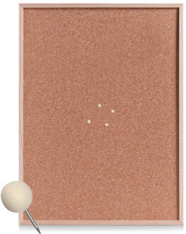 Zeller Prikbord van kurk - 80 x 60 cm - inclusief 25x houten bol punaises - memobord - thuis - kantoor