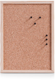 Zeller Prikbord van kurk - met houten omlijsting - incl pinnen - 30 x 40 cm - kantoor