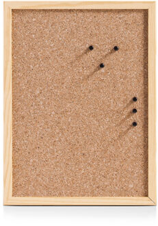 Zeller Prikbord van kurk - met houten omlijsting - incl pinnen - 60 x 40 cm - kantoor