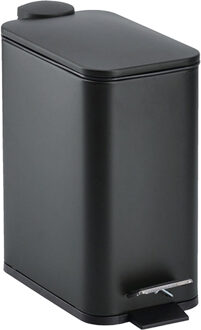 Zeller Prullenbak/pedaalemmer - metaal/kunststof - 5L - zwart - soft close - 29 x 14 cm