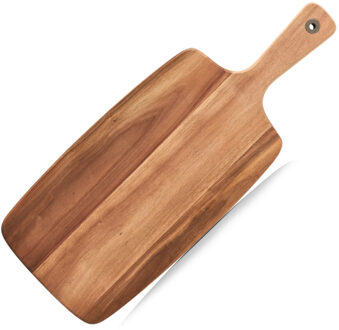Zeller Rechthoekige Acacia houten keuken snijplank - met handvat - 20 x 52 cm - serveerplank