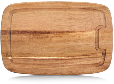 Zeller Rechthoekige luxe acacia houten snijplank met sapgroef 32 cm