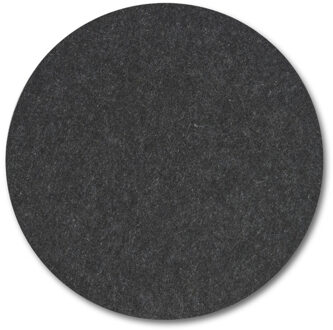 Zeller Ronde eettafel placemats - 2x - Antraciet - Dia 38cm - Vilt/polyester - Hittebestendig