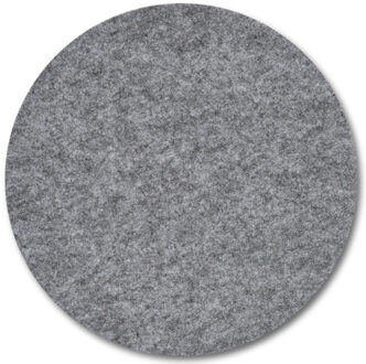 Zeller Ronde eettafel placemats - grijs - Dia 38cm - Vilt/polyester - Hittebestendig