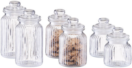Zeller Set 6x keuken voedsel opslag voorraad glas in 3 formaten