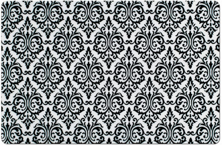 Zeller Set van 1x stuks rechthoekige placemats met zwarte barok print 43,5 x 28,5 cm