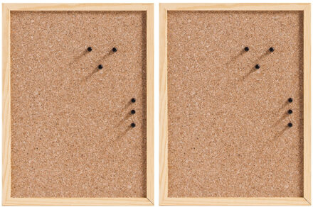 Zeller Set van 2x stuks prikborden van kurk 60 x 40 cm