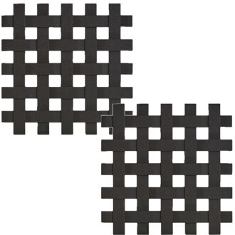 Zeller Set Van 3x Stuks Zwarte Pannenonderzetters Gevlochten Siliconen 17 X 17 Cm - Panonderzetters