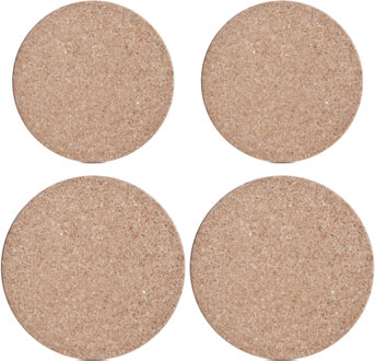 Zeller Set van 4x pannenonderzetters kurk rond 23 en 26 cm