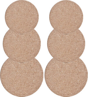Zeller Set van 6x pannenonderzetters kurk rond 17/20/23 cm