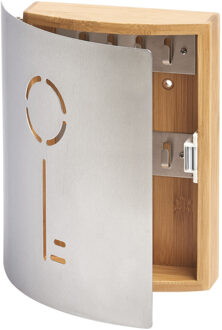 Zeller Sleutelkast voor 8 sleutels met RVS deurtje - 22 x 25 cm - Sleutels ophangen - Sleutelrekje