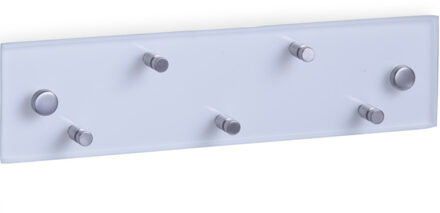 Zeller sleutelrek transparant glas voor 5 sleutels - 30 cm - Sleutels ophangen