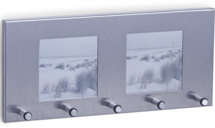 Zeller Sleutelrek zilver voor 5 sleutels met foto vensters 29 cm
