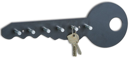 Zeller Sleutelrek zwart voor 6 sleutels 35 cm