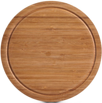 Zeller Snijplanken- rond - D30 cm - bamboe hout - met sapgroef - serveerplank - broodplank