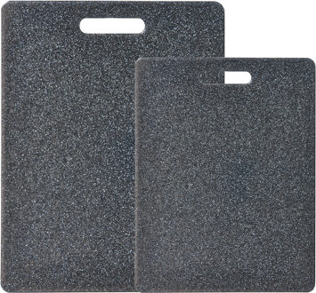 Zeller Snijplankenset 2-delig - kunststof - graniet look - 30 x 20 cm