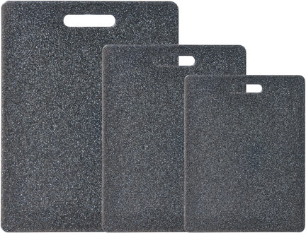 Zeller Snijplankenset 3-delig - kunststof - graniet look - 36 x 27 cm