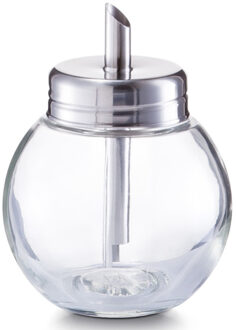 Zeller Suikerstrooier van glas/metaal - 240 ml - 12 cm - suikerpotje