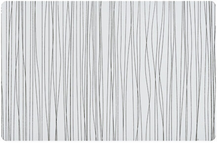 Zeller tafel placemats - 4x - gevlochten - metallic wit - rechthoekig - 30 x 45 cm