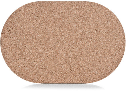 Zeller tafel Placemats - 4x stuks - ovaal - kurk - 44 x 29 cm - met waslaag - onderleggers