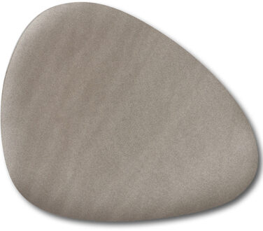 Zeller tafel placemats lederlook - 34 x 42 cm - taupe - Speciale druppel vorm