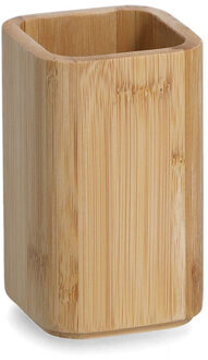 Zeller Tandenborstelhouder - bamboe hout - 7 x 11 cm - Tandenborstelhouders Bruin