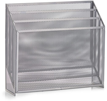 Zeller tijdschriftenrek - houder - grijs - 32 x 30 cm - metaal