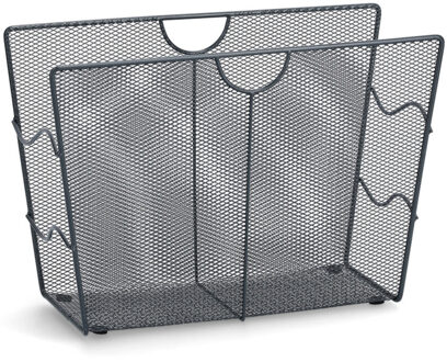 Zeller Tijdschriftenrek/tijdschriftenhouder - zwart - 39 x 27 cm - metaal