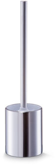 Zeller Toiletborstel houder RVS - zilver - 8x34 cm - WC borstel