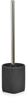 Zeller Toiletborstel in houder - kunststeen - antraciet grijs - D9 x H36 cm - wc borstels
