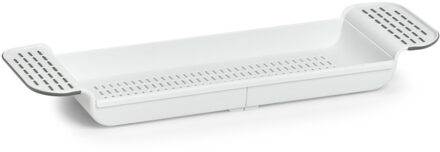 Zeller Uitschuifbaar badrekje - wit - 55 tot 78 cm - Badkameraccessoires/benodigdheden