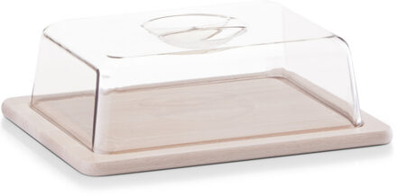 Zeller Vershouddoos - met deksel - 25 x 20 cm - rechthoekig - Kaas opbergdoos - serveerplank