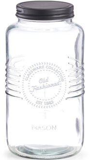 Zeller voedsel voorraadpotten - Old Fashioned - glas - 12 x 23 cm - bewaarpot - 2 liter