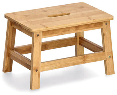 Zeller Voetenbankje/krukje - bamboe - 38 x 26 x 25 cm - draagvermogen 100 kilo - opstapje