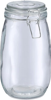 Zeller Voorraadpot/bewaarpot Alfie - 1.4L - glas - beugelsluiting - D11 x H22 cm - Voorraadpot Transparant