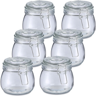 Zeller Voorraadpot/bewaarpot Alfie - 10x - 500 ml - glas - beugelsluiting - D11 x H11 cm