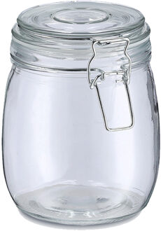 Zeller Voorraadpot/bewaarpot Alfie - 750 ml - glas - beugelsluiting - D11 x H14 cm - Voorraadpot Transparant