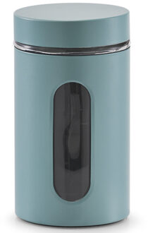Zeller Voorraadpot - venster - eucalyptus groen - 900ml - D10 x H18 cm