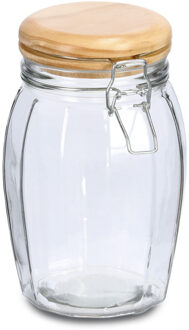 Zeller Voorraadpotten/bewaarpotten - 1.2L - glas - met beugelsluiting - D12 x H19 cm