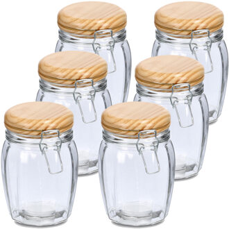 Zeller Voorraadpotten/bewaarpotten - 10x - 820 ml - glas - met beugelsluiting - D11 x H16 cm