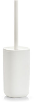 Zeller WC/Toiletborstel in houder kunststof - wit - D9 x H35 cm - modern